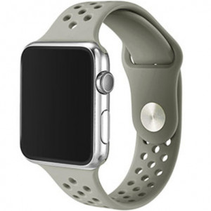 iUni-sportband voor Apple Watch 1/2/3/4/5/6/7 42 mm, siliconen, grijs