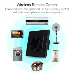 iUni SS1 Smart Socket, WiFi, 16A, мониторинг на потреблението, Smart Life / Tuya APP, съвместим с Alexa/Google Assistant, черен - Img 3