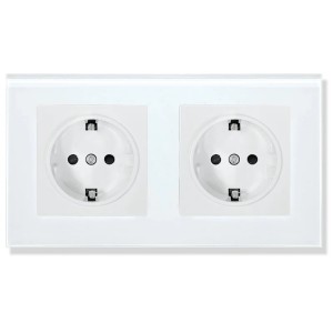 iUni WS2 dubbel stopcontact met frame van gehard glas, 16 A - Img 2