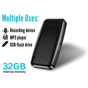 iUni ZD59 Мини шпионски диктофон, 32GB, гласово активиране, MP3 плейър - Img 5