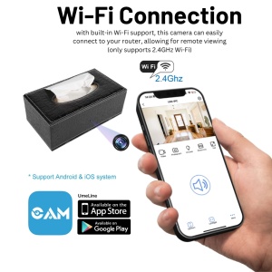 Spionagecamera in servethouder iUni IP73, wifi, 32 GB, Full HD, live bekijken via de telefoon - Img 5