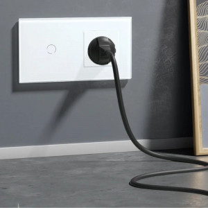 Toucheschakelaar en aansluiting, frame van gehard glas, iUni 1Y, LED - Img 2