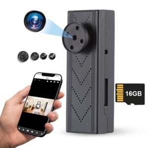 Μίνι κάμερα iUni IP131, κουμπί, Wi-Fi, προβολή 4K, κάρτα MicroSD 16 GB