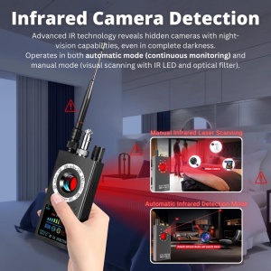 Детектори за камери, Микрофони, GPS локатори, Записващи устройства, iUni K19+, Честоти 100-8000MHz - Img 4