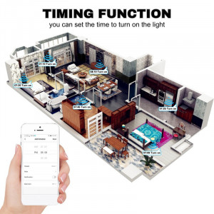 Интелигентен сензорен превключвател, WiFi, Защитно стъкло, iUni 3G, 10A, Гласово управление, Smart Life / Tuya, LED - Img 6