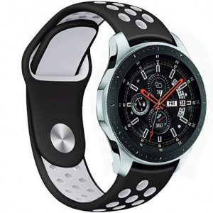 Каишка iUni Спортен 20 мм за Gear S2 Силикон Черен/Бял - Img 5