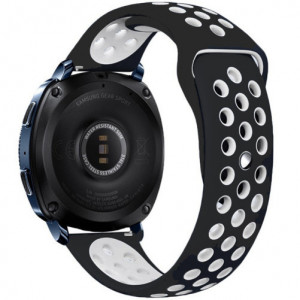 Каишка iUni Спортен 20 мм за Gear S2 Силикон Черен/Бял - Img 7