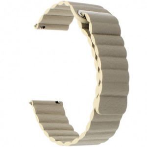 Каишка iUni Leather Loop 20 мм за Gear S2 Еко кожа Крем - Img 3