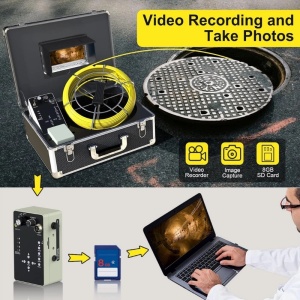 Канализационен контролен ендоскоп, 50 метра, iUni ICT5, DVR Видео Запис, Диспей 7 inch - Img 10