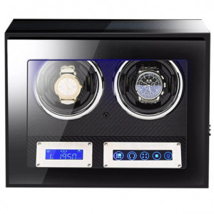 Кутия за самонавиващи се часовници iUni Luxury Watch Winder 2, цвят на въглероден - Img 1