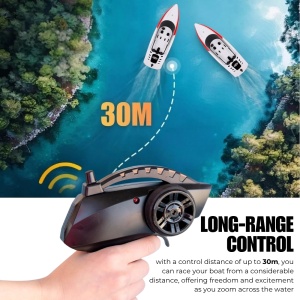 Лодка за дистанционно iUni RC Racing Boat Водоустойчив, 2.4Ghz Честота, Бял - Img 3