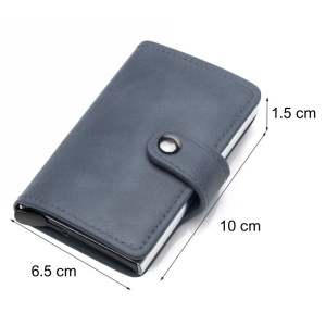 Портфейл iUni P2, RFID, слот за 6 карти, тъмно син - Img 8