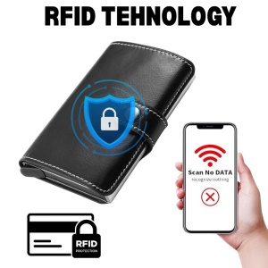 Портфейл RFID iUni P2, слот за 6 карти, черен - Img 4
