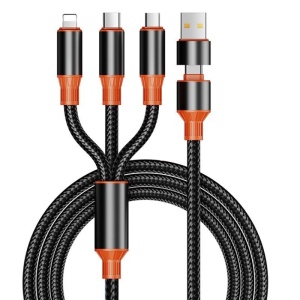 5-in-1-Ladekabel, iUni B18, 120 cm, USB-A/USB-C auf Micro-USB, Lightning, Typ C, iPhone, Samsung, Huawei, Xiaomi, AirPods, MacBook
