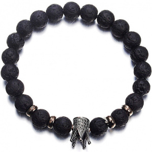 Armband aus Vulkangestein, iUni B1 Lady Dunkelgrau - Img 3