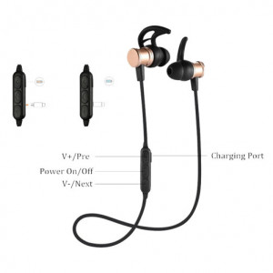 Bluetooth-oortelefoon iUni CB07, magneet, goudkleurig - Img 4