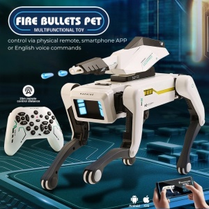 Intelligenter Roboterhund iUni 8006 mit Hydrogel-Bällen, die sich im Wasser ausdehnen, Fernbedienung, App, Sprachbefehle, programmierbar, über 25 interaktive Funktionen - Img 2
