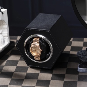 iUni Кутия за навиване на автоматични часовници, Watch Winder, Еко кожа, Черно - Img 10