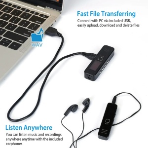iUni 007 Мини цифров рекордер, 16GB, Автономност 17 часа, MP3 плейър - Img 7