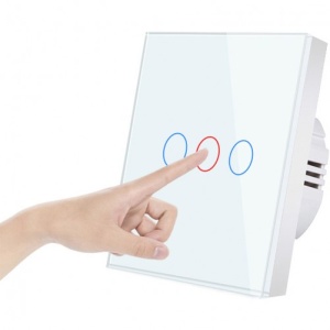 iUni 3F Tempered Glass Touch Switch, LED, White - Img 5