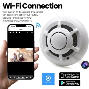 iUni D103 Spionagekamera mit Rauchmelder, 64 GB, WLAN, 4K-Auflösung - Img 2