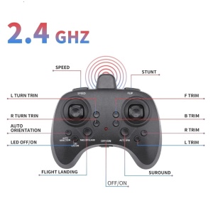 iUni E0-26 Op afstand bestuurbare vliegtuig, Stealth-bommenwerper, 360°-acrobatiek, Gyroscoop, Schokbestendig, LED-verlichting, Blauw - Img 9