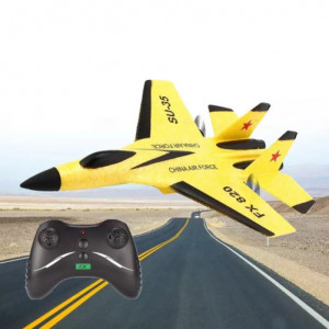 iUni FX820 изтребител с дистанционно управление, SU-35, жироскоп, удароустойчив, жълт - Img 6