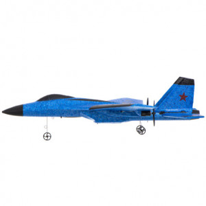 iUni FX820 изтребител с дистанционно управление, SU-35, жироскоп, удароустойчив, син - Img 6