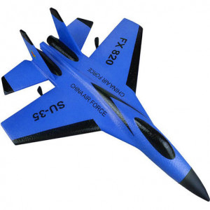 iUni FX820 изтребител с дистанционно управление, SU-35, жироскоп, удароустойчив, син - Img 11