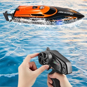 iUni HJ812 Τηλεκατευθυνόμενο σκάφος, RC αγωνιστικό ταχύπλοο, 25 km/h, 2,4 GHz, Πορτοκαλί - Img 4