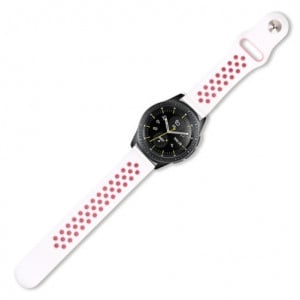 iUni Sportarmband 22 mm für Gear S3, Silikon, Weiß/Rosa - Img 6