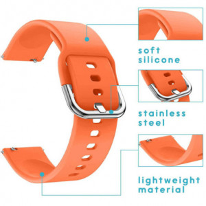 iUni Strap for Samsung Gear S3, Silicone Buckle, 22mm, Orange - Img 4