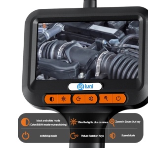 iUni VC43-AV Industrial Vehicle Inspection Camera, 4.3" IPS Screen, Semi-rigid Cable, 2 m Length, 1080p, 8 Adjustable LEDs, 8 mm Lens, IP67 Water Resistance, 2600mAh - Img 12