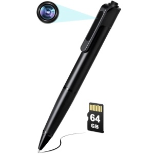 Spionage-Kugelschreiber mit Full-HD-Kamera iUni W9 Pro, 64 GB, Audio- und Videoaufzeichnung, Foto