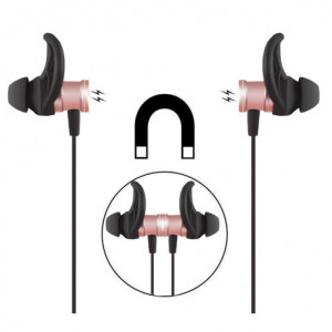 Ακουστικό Bluetooth iUni CB07, Μαγνήτης, Ροζ χρυσό - Img 5