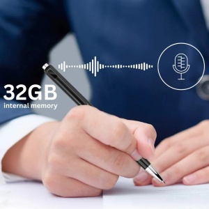 Κρυφή συσκευή εγγραφής iUni V10 σε στυλό, 32 GB, ενεργοποίηση με φωνή, MP3 player - Img 3