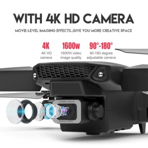 Дрон iUni E88 Pro, 4K, WiFi, 2 камери, сгъваеми ръце, предаване на живо по телефона, черен - Img 3