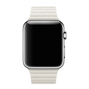 Каишка iUni Leather Loop за Apple Watch 1/2/3/4/5/6/7 42 мм Еко кожа Бял - Img 8