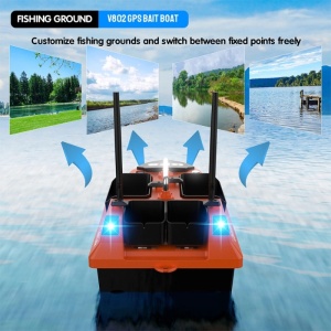 Лодка за Риболовна Стръв iUni V802 PRO, GPS, 5200mAh, 4 Резервоара, 3kg, 500m, 15km/h, 2.4GHz Дистанционно Управление - Img 6