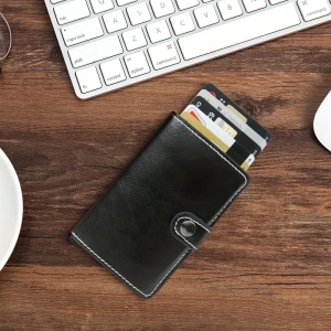 Портфейл RFID iUni P2, слот за 6 карти, черен - Img 9