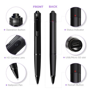 Шпионска химикалка с Full HD камера iUni W9 Pro, 16GB, Аудио-видео запис, Фото - Img 8