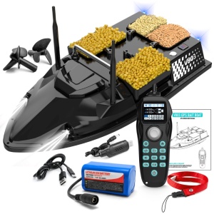 Futterboot iUni V803, GPS, 5200mAh, 4 Köderbehälter, 3kg, 500m, 15km/h