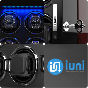 iUni automatische horlogewinder, luxe horlogewinder 12 Mahon-Black - Img 4