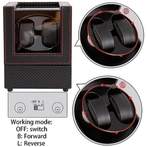 iUni automatische horlogewinder, Watch Winder 2, Black Carbon - Img 4