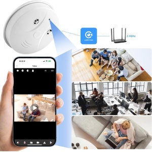 iUni D101 spy camera with smoke detector, Wi-Fi, 4K resolution, MicroSD card slot - Img 6