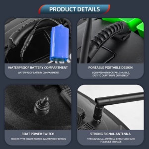 iUni FB01 aasboot, 2 accu's van 5200 mAh, 2 reservoirs, capaciteit 1,5 kg, 200 m, afstandsbediening 2,4 GHz - Img 7