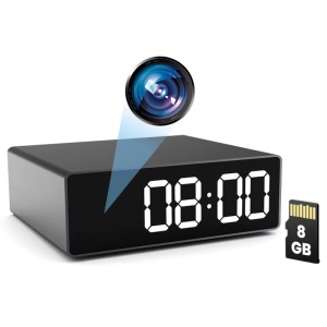 iUni IP33 Spionageuhr mit Kamera, WLAN, 8 GB, Full HD, 150 Grad, Nachtsicht, Bewegungssensor, P2P