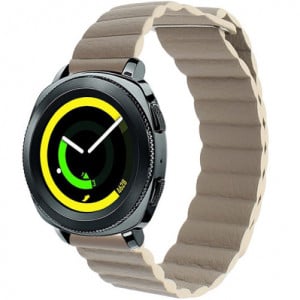 iUni Leather Loop-bandje 22 mm voor Gear S3, eco-leer, crème - Img 2