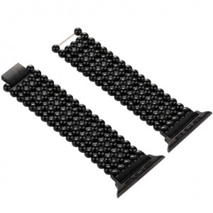 iUni Luxury Armband für Apple Watch 1/2/3/4/5/6/7, 44 mm, Edelstahl, Schwarz - Img 4