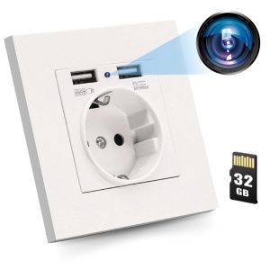 iUni PR1 Spy Camera in a Wall Socket, 32GB, Wi-Fi, Full HD, Live Viewing via Mobile Phone
